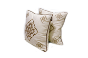 Square Embroidered Linen Pillowcase 45 x 45 CM With Squares Overlap Patterns