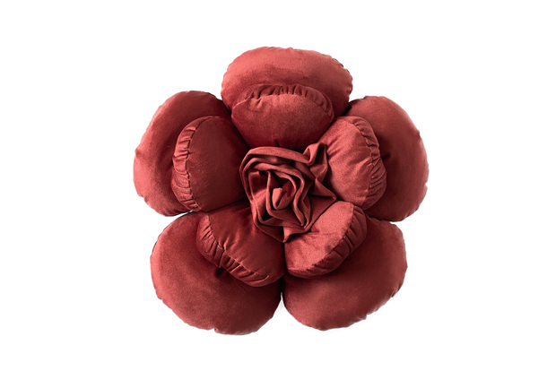 Velvet Rose Shaped Cushion