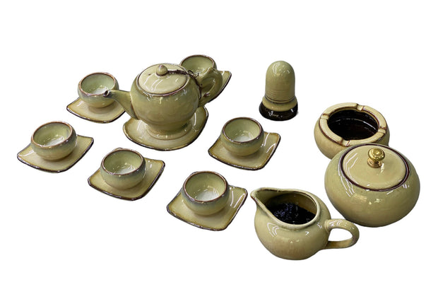 Variegated Glaze Tea Set with accessories