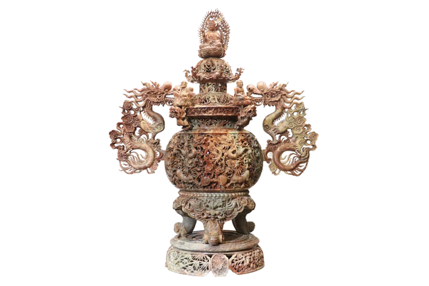 Hand-Sculpted stone incense burner