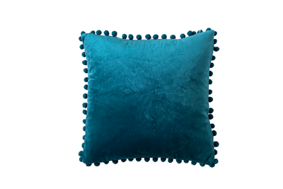 Velvet Cushion Cover With Decorative Tassel Balls