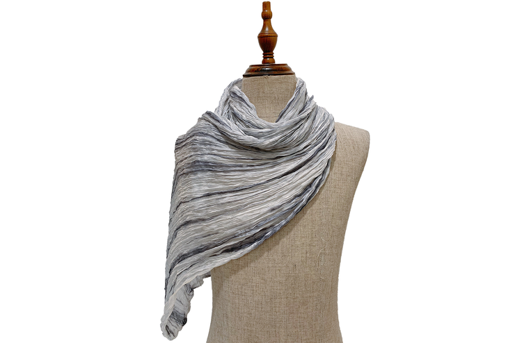 Wrinkle Scarf Made From 100% Silk, 190x70 Cm
