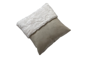 Faux Leather & Fur Pillow With 2 Colors Decoration