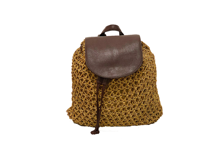 Seagrass Backpack With Leather Lid