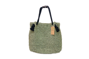 Seagrass Bag With Braided  Leather Ring Straps