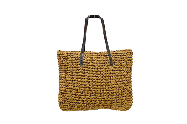 Rectangular Seagrass Bag With Leather Straps