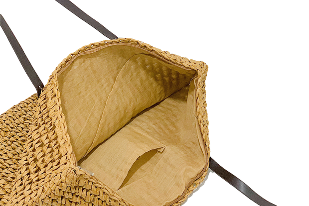 Rectangular Seagrass Bag With Leather Straps