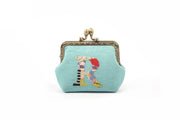 Canvas Coin Purse with Hand-sewn Letter Pattern