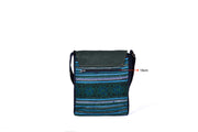 Tall Satchel HandBag with Braided Cords on Lid and Traditional Brocade Patterns
