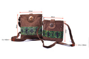 Sling Suede Bag with Traditional Brocade Pattern