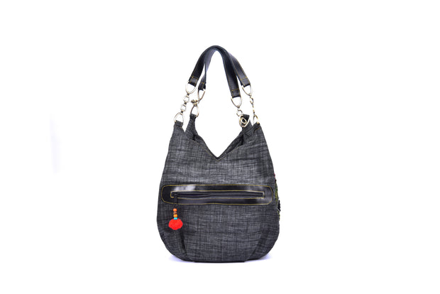 Hemp Handbag with Hmong Brocade Pattern