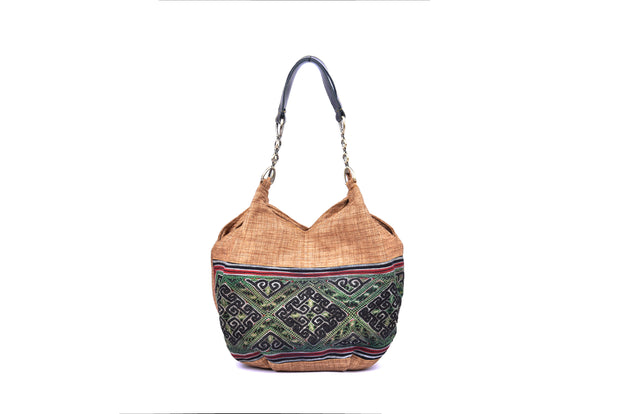 Hemp Handbag with Hmong Brocade Pattern