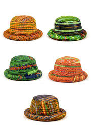 Bucket Hat with Traditional Brocade Patterns