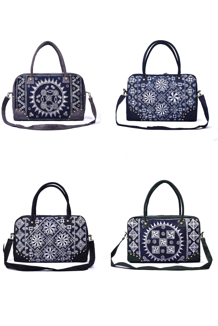 Large Rectangular Travel Bag with Traditional Brocade Pattern