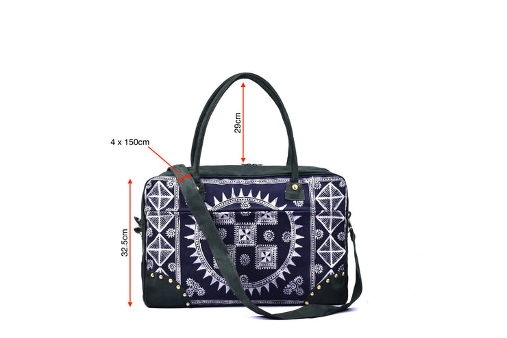 Large Rectangular Travel Bag with Traditional Brocade Pattern