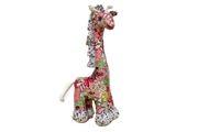 Stuffed Giraffe Made Of Floral Cotton Fabric