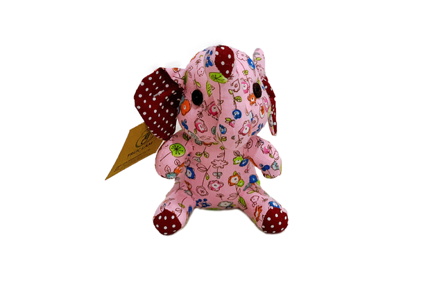 Mini Stuffed Elephant Floral Cotton Fabric