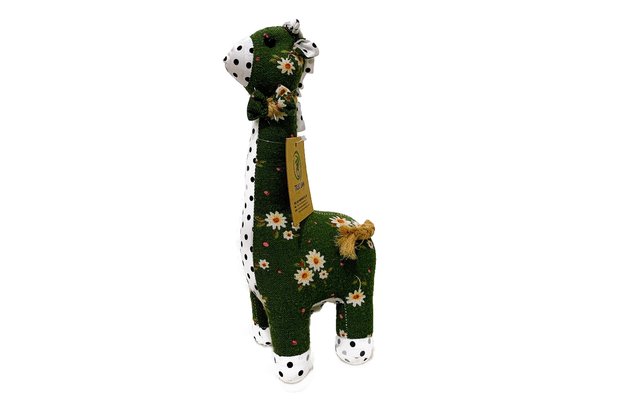 Mini Stuffed Giraffe Made Of Floral Cotton Fabric