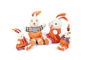 Handmade Rabbit Family with Thai Brocade Patterns Clothing