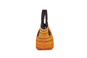 Large Hand Bag with Braided Straps and Traditional Brocade Pattern
