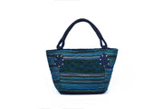 Large Hand Bag with Braided Straps and Traditional Brocade Pattern
