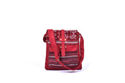 Brocade Satchel Bag with Double Lid and Traditional Brocade Pattern