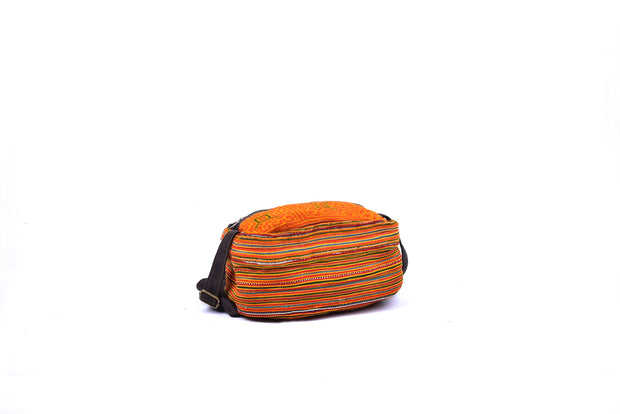 Suede Fanny Pack with Traditional Brocade Pattern