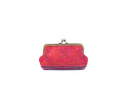 Brocade Purse with Iron and Zinc Alloy Handle Frame and Traditional Brocade Pattern