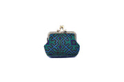 Coin Purse with Iron and Zinc Alloy Handle Frame and Traditional Brocade Pattern