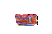 Brocade Purse with Woolen Balls on Fringe and Traditional Brocade Pattern