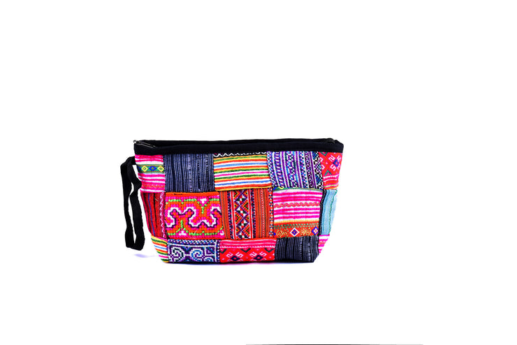 Brocade Purse with Sewn Fringe and Traditional Brocade Pattern