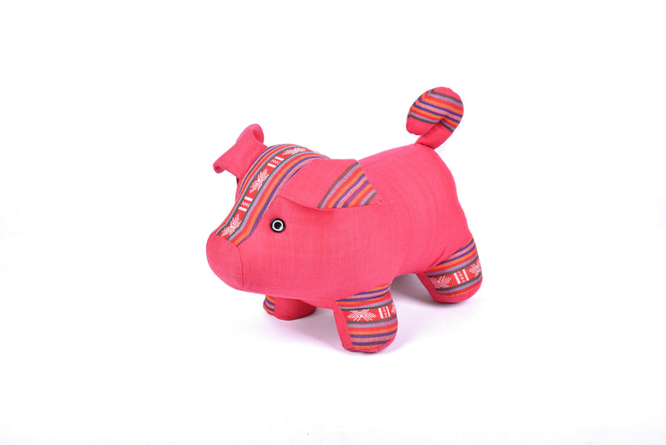 Big Piggy With Traditional Thai Brocade Patterns From Mai Chau (size L)