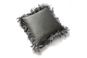Velvet Cushion Cover with Feathers