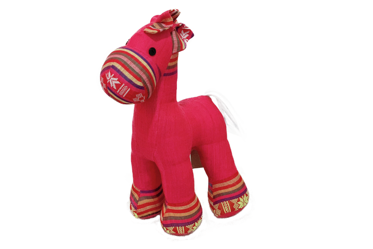 Stuffed Horse with Traditional Thai Brocade Patterns