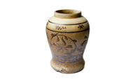 Medium Imitative-Antique Vase, Chrysanthemum Decorated, Tran's Dynasty of XIII-XIV Century Brown-Ceramic