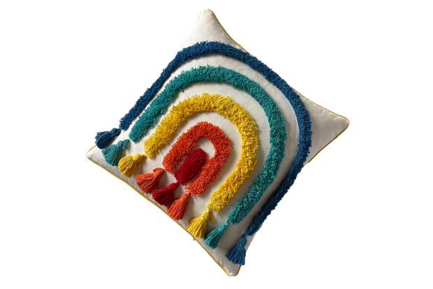Cushion With Decorative Thread Stripes (A)