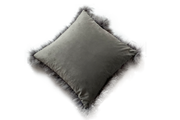 Velvet Cushion Cover Attached Feathers